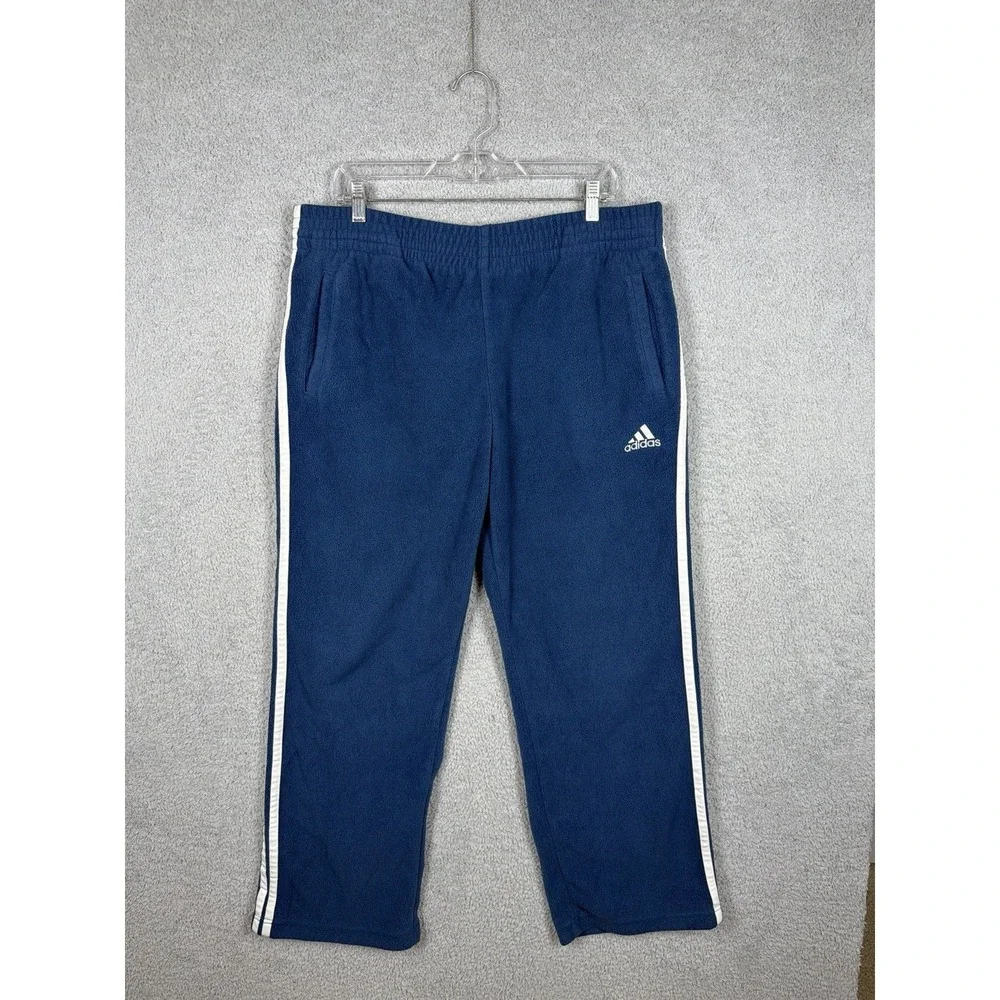 Vintage Adidas Descente Fleece Sweatpants Pants Blue Japan Size L